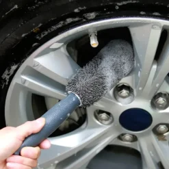 Microfiber Car Tire Brush With Long Handle, Tire Brush, Car Wheel Hub Brush, Wheel Rim Cleaning Brush, Handheld Car Washing Brush, Detailing Brush, Car Maintenance, Cleaning Supplies