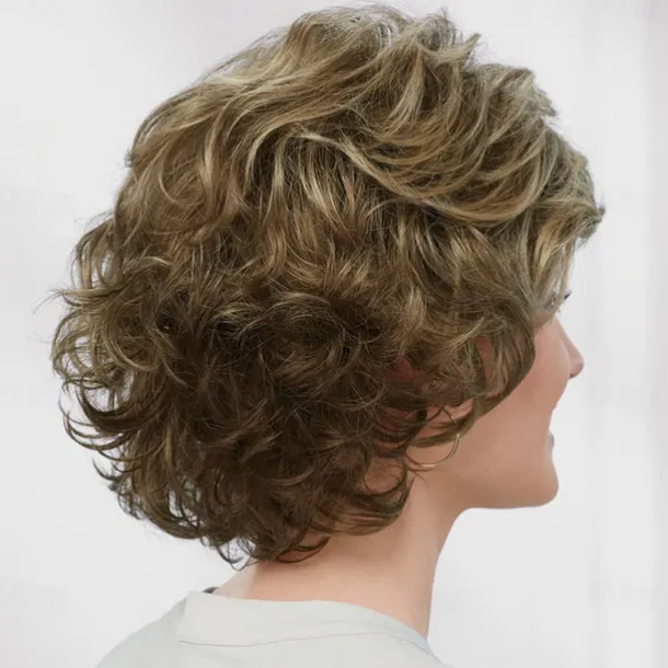 Mid Length Color Me Beautiful WhisperLite Wig Beautiful Mid-Length Layered Waves with Elegant Wispy Bangs / Multi-tonal Shades of Blonde Silver Brown and Red