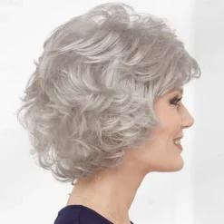 Mid Length Color Me Beautiful WhisperLite Wig Beautiful Mid-Length Layered Waves with Elegant Wispy Bangs / Multi-tonal Shades of Blonde Silver Brown and Red