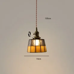 Mid-Century Glass Pendant Lamp with an American Retro Style for Bedside Hallways Aisles 110-240V
