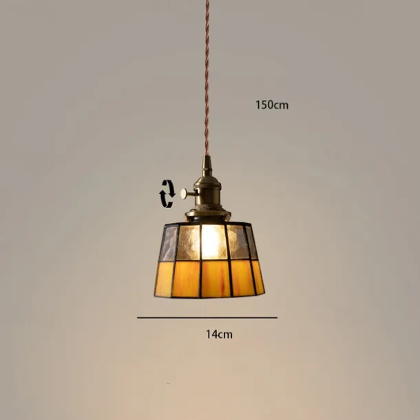 Mid-Century Glass Pendant Lamp with an American Retro Style for Bedside Hallways Aisles 110-240V