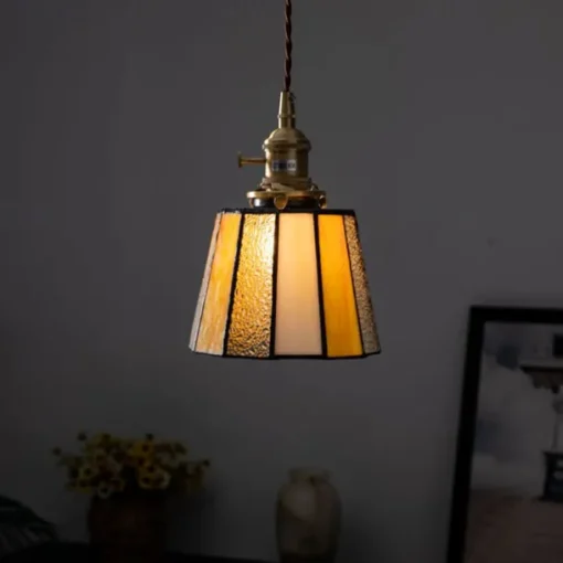 Mid-Century Glass Pendant Lamp with an American Retro Style for Bedside Hallways Aisles 110-240V