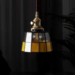 Mid-Century Glass Pendant Lamp with an American Retro Style for Bedside Hallways Aisles 110-240V