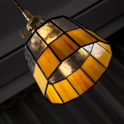 Mid-Century Glass Pendant Lamp with an American Retro Style for Bedside Hallways Aisles 110-240V