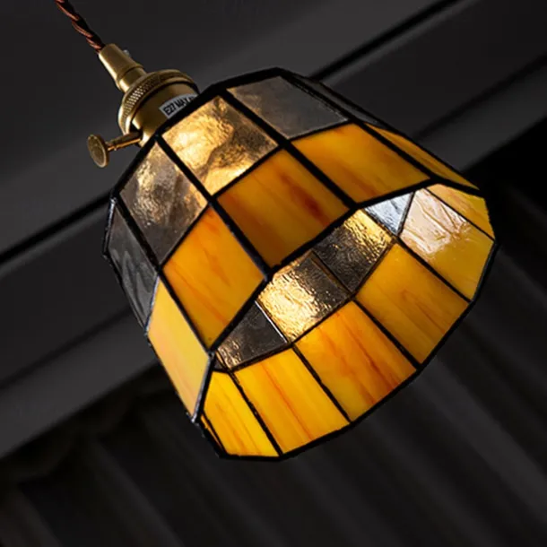 Mid-Century Glass Pendant Lamp with an American Retro Style for Bedside Hallways Aisles 110-240V