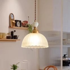 Mid-Century Modern Simple Glass Island Design Pendant Light Bowl-Shaped Lampshade 85-265V