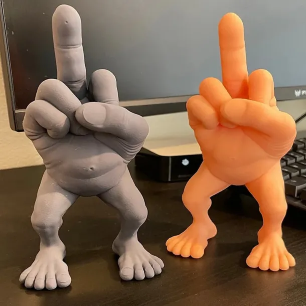 Middle Finger Figure With Legs, 3/7 Inches Tall The Finger with Legs, Creative Middle Finger Resin Sculpture Decoration for Home Office Desktop, Funny Gag Gift, Desk Accessory