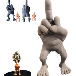 Middle Finger Figure With Legs, 3/7 Inches Tall The Finger with Legs, Creative Middle Finger Resin Sculpture Decoration for Home Office Desktop, Funny Gag Gift, Desk Accessory