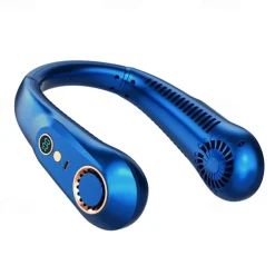 Mini Bladeless Neck Fan – USB Rechargeable Air Cooler with Digital Display, Portable Power Vent for Indoor and Outdoor Use