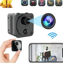 Mini Camera Hidden WiFi 4K Wireless Indoor Small Nanny IP Cam Home Security Secret Surveillance Tiny Video Recorder with Phone App Night Vision AI Human Detection 100 Days Standby Battery Life