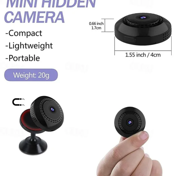 Mini Camera WiFi Wireless IP Cameras for Home Security Surveillance with Video 1080P Small Portable Nanny Cam with Phone App Motion Detection Night Vision for Indoor Outdoor Small Camera