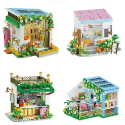 Mini City Shop Street View Building Blocks Model SetSimulation Architecture Collection Particle Construction Building Bricks ToyHome Decoration