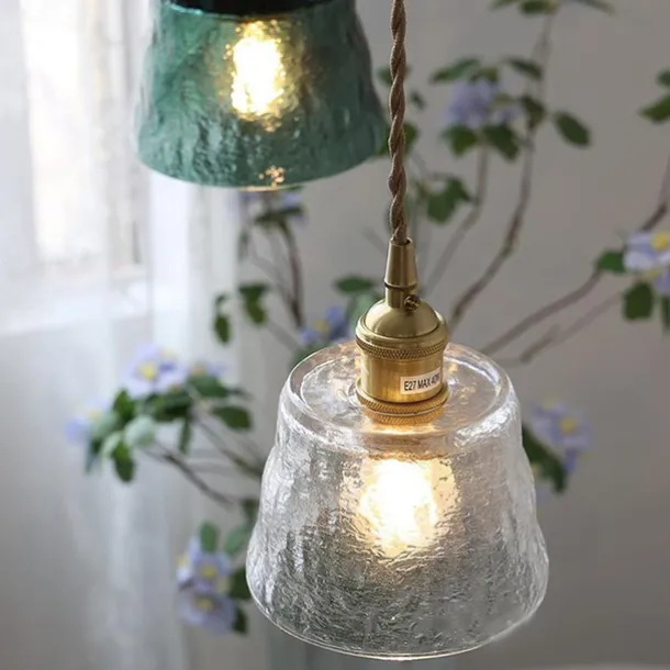 Mini Clear Glass Pendant Light with Switch Small Vintage Rustic Pendant Lamp Retro Farmhouse Pendant Light Fixture Decorative Pendant Lighting for Hallway Bedside Over Table