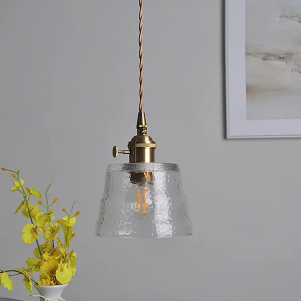 Mini Clear Glass Pendant Light with Switch Small Vintage Rustic Pendant Lamp Retro Farmhouse Pendant Light Fixture Decorative Pendant Lighting for Hallway Bedside Over Table