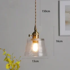 Mini Clear Glass Pendant Light with Switch Small Vintage Rustic Pendant Lamp Retro Farmhouse Pendant Light Fixture Decorative Pendant Lighting for Hallway Bedside Over Table