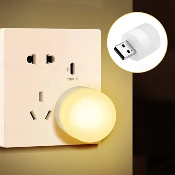 Mini Colorful Night Lights USB Plug Lamp 5V 1W Super Bright Eye Protection Book Light Computer Mobile Power Charging USB Small LED Night Light