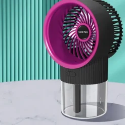 Mini Desktop Air Cooler Spray Fan – USB Rechargeable Water Mist Humidifier Air Conditioner Fan for Home or Office
