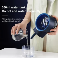 Mini Desktop Air Cooler Spray Fan – USB Rechargeable Water Mist Humidifier Air Conditioner Fan for Home or Office