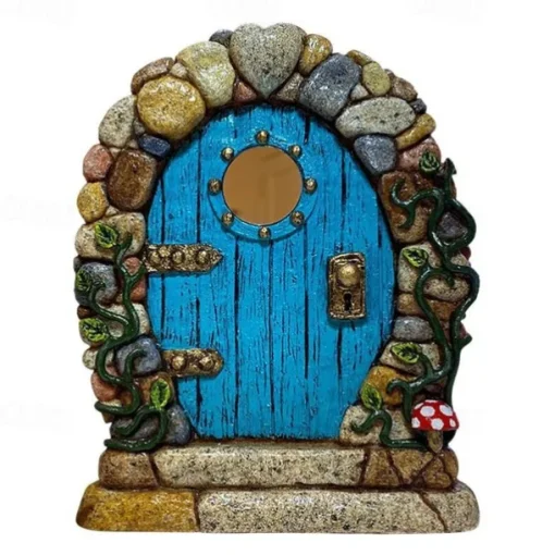 Mini Fairy Door Hand Made Cute Pink Mouse Hole Miniature Art Decor Sculpture