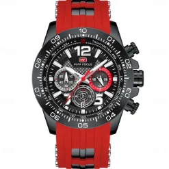 MINI FOCUS Men Quartz Watch Outdoor Sports Fashion Wristwatch Luminous Stopwatch Calendar Waterproof Silicone Gel Watch