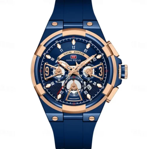 MINI FOCUS Men Quartz Watch Outdoor Fashion Casual Wristwatch Luminous Calendar Waterproof World Time Silicone Gel Watch