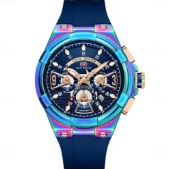 MINI FOCUS Men Quartz Watch Outdoor Fashion Casual Wristwatch Luminous Calendar Waterproof World Time Silicone Gel Watch