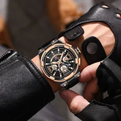 MINI FOCUS Men Quartz Watch Outdoor Fashion Casual Wristwatch Luminous Calendar Waterproof World Time Silicone Gel Watch