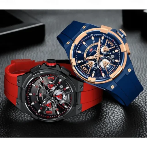 MINI FOCUS Men Quartz Watch Outdoor Fashion Casual Wristwatch Luminous Calendar Waterproof World Time Silicone Gel Watch