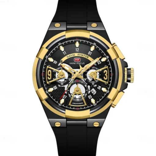 MINI FOCUS Men Quartz Watch Outdoor Fashion Casual Wristwatch Luminous Calendar Waterproof World Time Silicone Gel Watch
