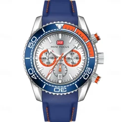 MINI FOCUS Men Quartz Watch Outdoor Fashion Casual Wristwatch Luminous Calendar Waterproof Decoration Silicone Gel Watch