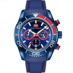 MINI FOCUS Men Quartz Watch Outdoor Fashion Casual Wristwatch Luminous Calendar Waterproof Decoration Silicone Gel Watch