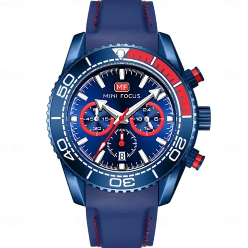 MINI FOCUS Men Quartz Watch Outdoor Fashion Casual Wristwatch Luminous Calendar Waterproof Decoration Silicone Gel Watch