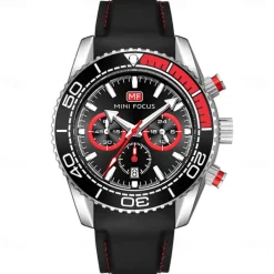 MINI FOCUS Men Quartz Watch Outdoor Fashion Casual Wristwatch Luminous Calendar Waterproof Decoration Silicone Gel Watch