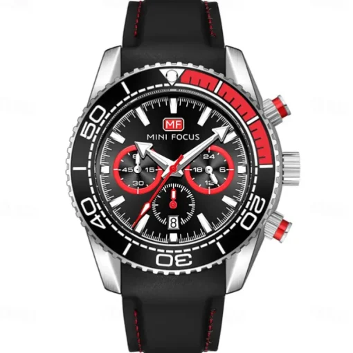 MINI FOCUS Men Quartz Watch Outdoor Fashion Casual Wristwatch Luminous Calendar Waterproof Decoration Silicone Gel Watch