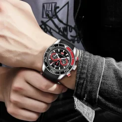 MINI FOCUS Men Quartz Watch Outdoor Fashion Casual Wristwatch Luminous Calendar Waterproof Decoration Silicone Gel Watch