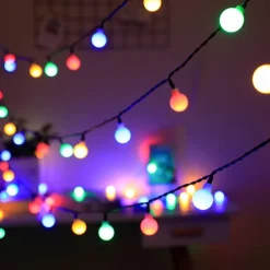 Mini Globe String Lights Solar LED Fairy String Lights Waterproof 12M 7M 6.5M 8 Modes Lighting Outdoor Garden Decoration Light Christmas Tree Hanging Lights Balcony Yard Wedding Party Holiday Decor