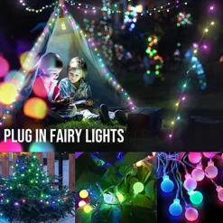 Mini Globe String Lights Christmas Fairy String Lights Plug in 10m 33FT 100LEDs 8 Mode with Remote Control Holiday Lights Party Decor for Indoor Outdoor Wedding Christmas Tree Garden Warm White220-240 V 110-120 V