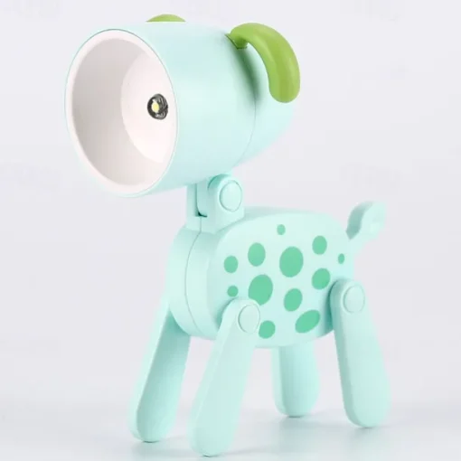 Mini Night Lights LED Cute Christmas Gift Creative Cartoon Dinosaurs Dog and Xmas Elk Foldable Small Table Lamp with Battery