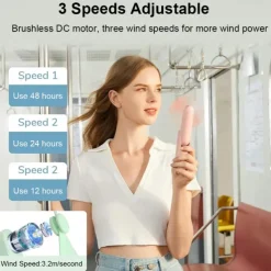 Mini Portable Fan: USB Rechargeable, Quiet Handheld/Desktop Design, Foldable for Office/Home, Powerful 3-Speeds, Ideal for Outdoor Travel, Doubles as Power Bank, Compact Pocket Size