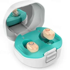 Mini Portable TWS Hearing Aids Charging Compartment Hearing Aids Invisible In-Ear Long Endurance Audiphone Magnetic Charging Assisted Listen Sound Amplifier for Elderly Person