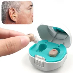 Mini Portable TWS Hearing Aids Charging Compartment Hearing Aids Invisible In-Ear Long Endurance Audiphone Magnetic Charging Assisted Listen Sound Amplifier for Elderly Person