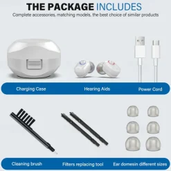 Mini Portable TWS Hearing Aids Charging Compartment Hearing Aids Invisible In-Ear Long Endurance Audiphone Magnetic Charging Assisted Listen Sound Amplifier for Elderly Person