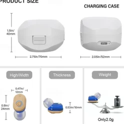 Mini Portable TWS Hearing Aids Charging Compartment Hearing Aids Invisible In-Ear Long Endurance Audiphone Magnetic Charging Assisted Listen Sound Amplifier for Elderly Person