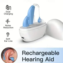Mini Rechargeable Hearing Aid Digital Bte Hearing Aids Adjustable Tone Sound Amplifier Portable Deaf Elderly Digital Hearing Aid