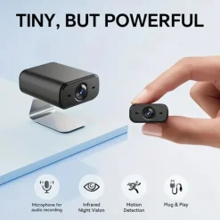 Mini Security Camera Real-Time Monitoring Infrared Night Vision Motion Detection Easy Install Indoor Nanny & Pet Camera