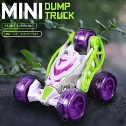 Mini Stunt Dump Car Charging Spray Remote Control Car Children's Toy Car Light 360 Rollover Car
