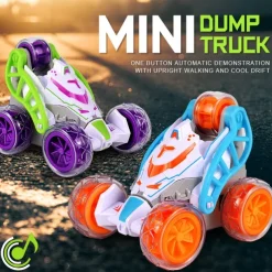 Mini Stunt Dump Car Charging Spray Remote Control Car Children's Toy Car Light 360 Rollover Car