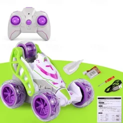 Mini Stunt Dump Car Charging Spray Remote Control Car Children's Toy Car Light 360 Rollover Car