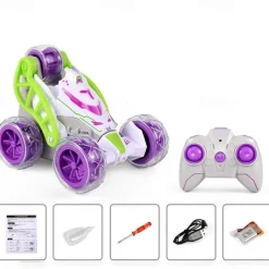 Mini Stunt Dump Car Charging Spray Remote Control Car Children's Toy Car Light 360 Rollover Car