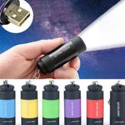 Mini USB Rechargeable Flashlight Keychain Torch Finger Light Camping Light Suitable for Doctor Reading Outdoor